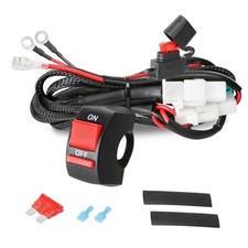 Motorcycle LED Lights Wiring Harness Kit with Handlebar Switch 10A Fuse 1 Lead