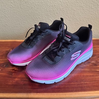 Skechers Womens Athletic Shoes Size 9 Black & Pink Memory Foam Lite-weight