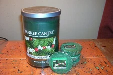 yankee candle 22oz TUMBLER HOLIDAY GARLAND + 4 TARTS