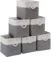 11 X 11 Inch Cube Storage Bins 6 Pack Large Collapsible Fabric Storage Bin With