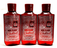 NEW 3 BATH  BODY WORKS MRS CLAUS COCKTAIL SHOWER GEL BODY WASH 10 FL OZ