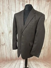 100% Linen Mens Blazer Jacket 42” 44” Brown Summer Wedding Taylor Wright