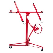 11 FT Drywall Lift Lifter Tool Plaster Board Panel Sheet Mobile Hoist Caster Red
