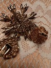 Vintage Judy Lee demi-parure Multi-tiered Emerald Brooch & Clip Earrings — photo 3