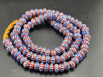 Vintage Venetian Style Chevron Beads 10mm Beautiful String
