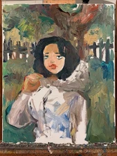 Anime Landscape Portrait Cubism Disney Oil Painting 16x20 Canvas Original Signed