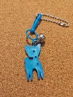 Vintage 1980s Plastic Bell Charm Turquoise Deer for 80s Necklace Retro Rare — photo 2