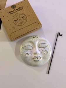 Moon Goddess Incense Holder W/ Hook For Use With All Types Of Incense Blue NIB