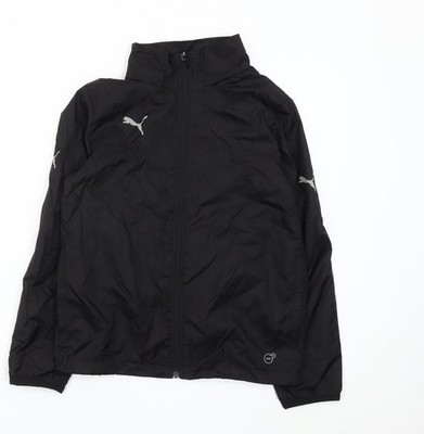 Schwarzer Windbreaker Mantel Jungen UK Größe 12 Jahre Puma