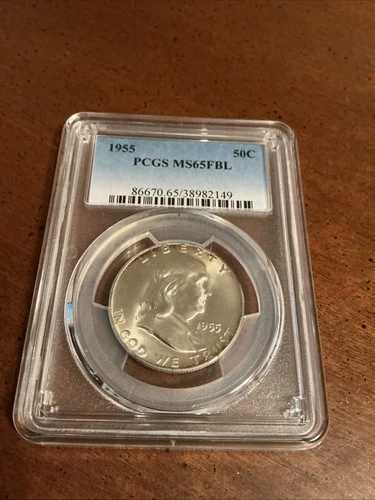 1955 Franklin Half Dollar 50c PCGS MS65FBL