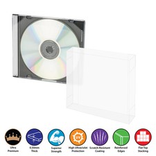 Plastic Protector for SINGLE DISC CD Jewel Case 0.50mm thick, UV Resistant 