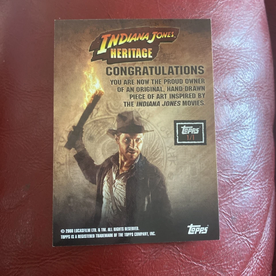 2008 Topps Indiana Jones Heritage Short Round Sketch by Chris Henderson # 1/1 - Image 3 of 3