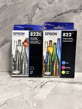 Epson Genuine 822XL Black 822 Color Ink Cartridges 2028 Sealed