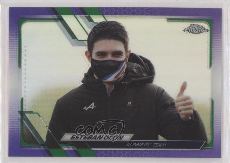 2021 Topps Chrome Formula 1 F1 Racers Purple & Green Refractor Esteban Ocon 09ss