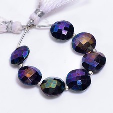 Mystic Garnet Faceted Coin Beads Gemstone, Garnet Beads Jewelry Making E 395