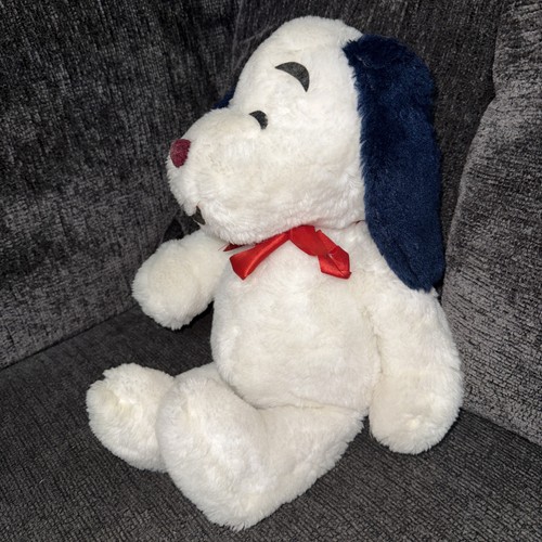 vtg Trudy Toys Snoopy White Dog Plush Stuffed Soft Toy Jingle Bell Ear Korea 15" - Picture 2 of 7