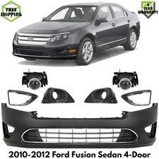 Front Bumper Cover Fascia Paintable Kit For 2010-2012 Ford Fusion Sedan 4-Door
