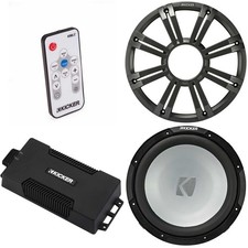 Kicker 48PXA6001 Weatherproof Powersport Mono Amp  12" 4 Ohm Free-Air Marine...