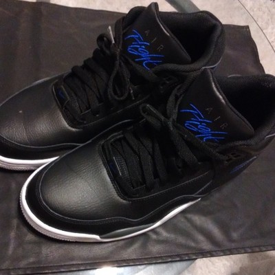 Nike Flight Legacy Black Hyper Blue Men's Sneaker Leather Athletic Basketball