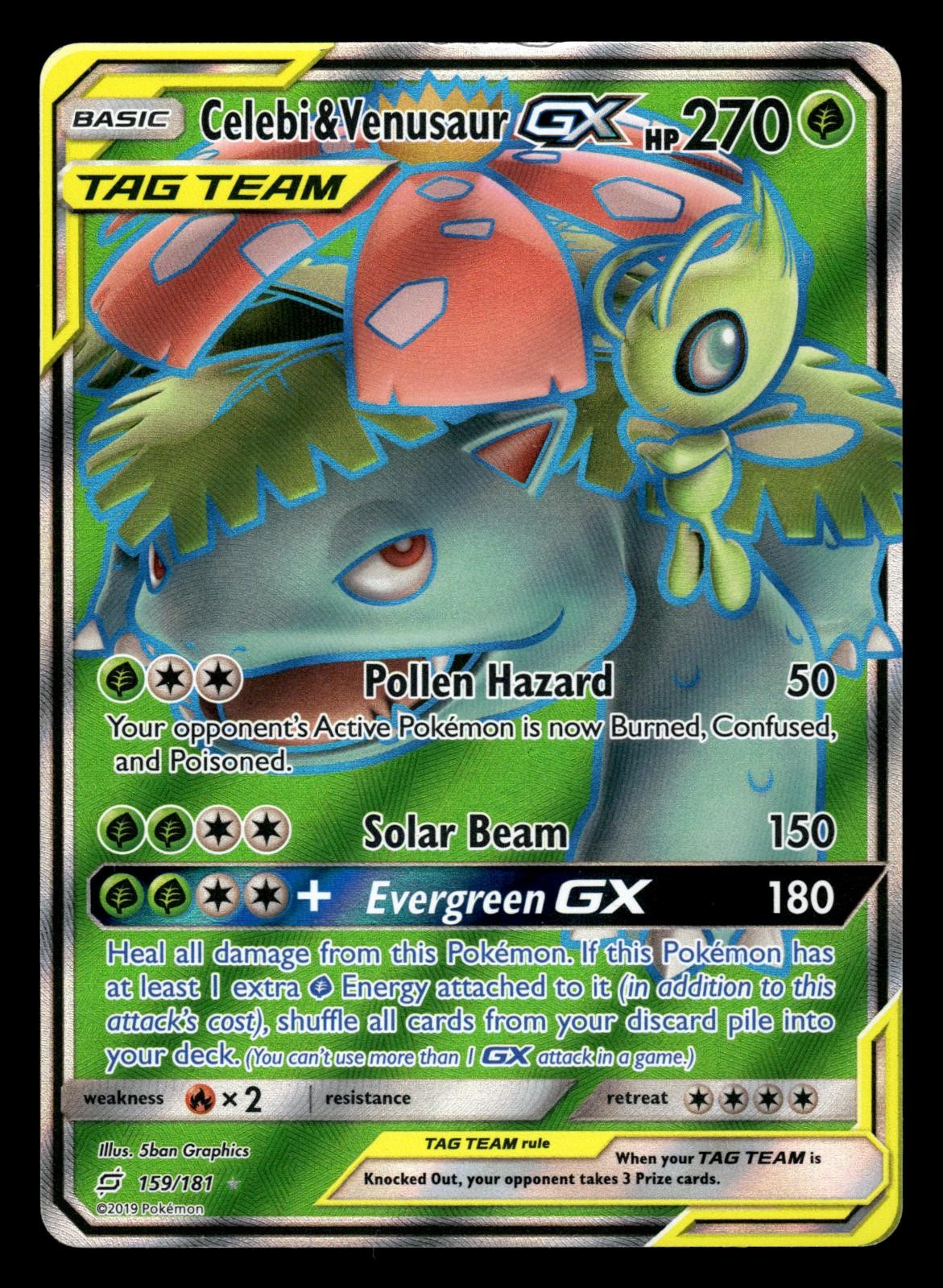 CELEBI & VENUSAUR GX 159/181 ULTRA RARE TEAM UP POKEMON HOLO NM