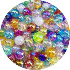 1800 PCS 4mm Acrylic Round Beads Clear AB Colors Bubble 4mm, 14-Multicolor