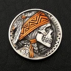 hobo nickel native American chief skull with bandana hand engraved buffalo coin