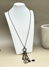 Vintage Cookie Lee Antique Bronze Cluster Drop Statement Necklace Boho Y2K