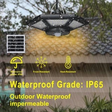 1-360LEDs Garage Light Solar Powered Pendants Lamp Motion Sensor Light DMEW