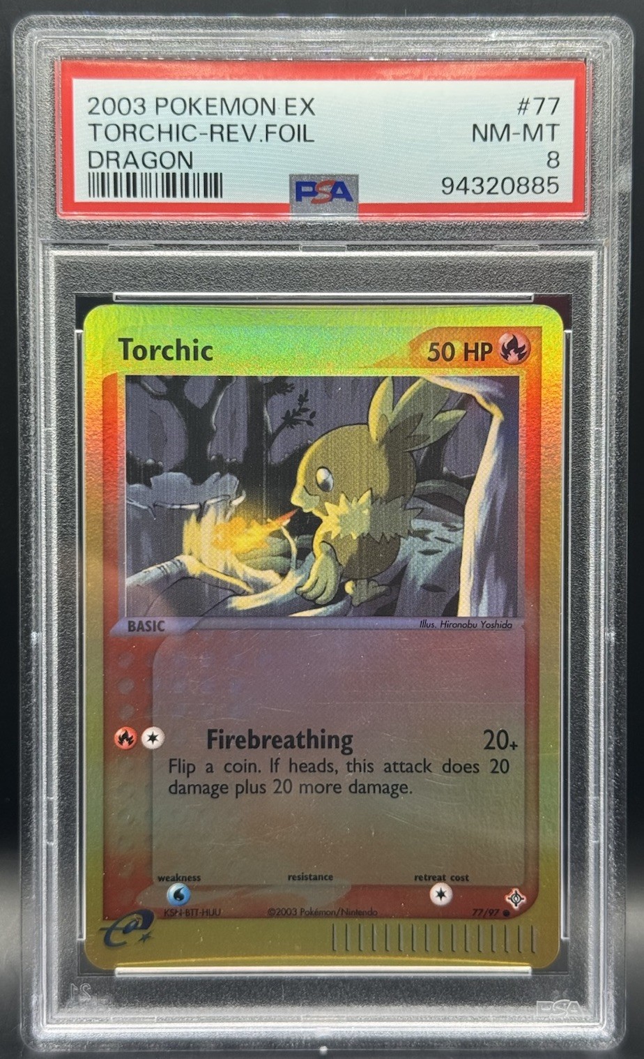Pokemon TCG PSA 8  Torchic EX Dragon Reverse Holo 77/97 *LOW POP*