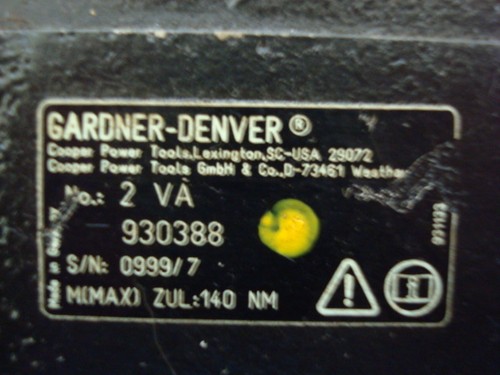 USED Cooper / Gardner Denver 2BA Off Set Spindle Drive Nut Runner 927256 - Picture 8 of 8
