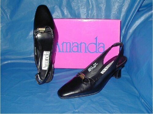 Amanda, Black Heel SlingBack , Womens Dress Shoe,  8 S ( Narrow ) - Picture 1 of 1
