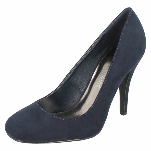 Ladies Anne Michelle 'F9757' Microfibre High Heel Smart Court Shoes - Bild 3 von 12