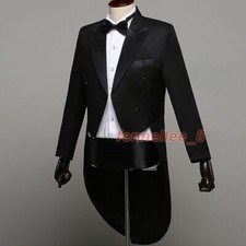 Men's Gentlemen Formal Tuxedo Suit Blazer Swallow-Tailed Coat Suits Tailcoat
