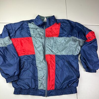 Vintage Puma Colorblock Full Zip Retro Windbreaker Jacket Size XL