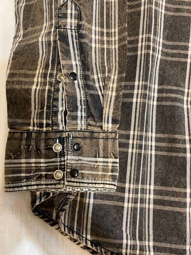 Cowboy Legend Western Hemd Gr. XL Perlen Druckknöpfe Langarm braun - Bild 2 von 6