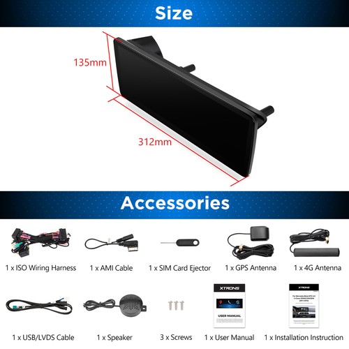 12.3" Android 14 8-Core Car Stereo GPS Retrofit For Benz C-Class W204 2011-2014 - Picture 11 of 16