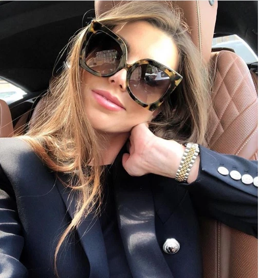 Gafas de sol grandes de gran tamaño "Jackie" MARIPOSA PARA MUJER parte superior plana cuadrada sombra Foto 4 de 4