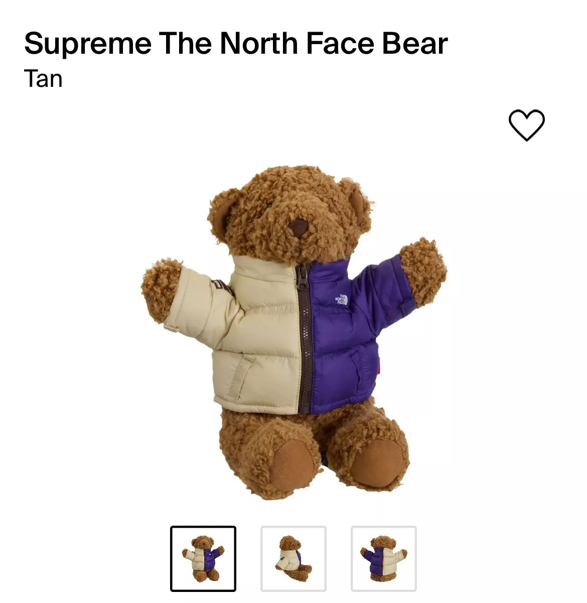 Veste partagée Supreme The North Face Bear Nuptse SS24 garantie authentique