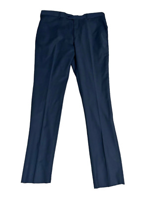 Mehmet Emin Teke Men's Dress Suit Pants 36S Blue NWOT SLIM FIT Wool Lycra Dressy