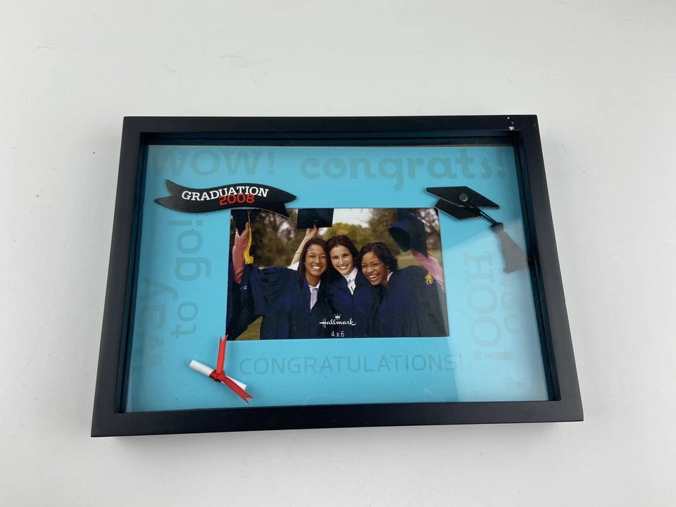 Marco de fotos de 10,5 pulgadas por 7,5 pulgadas marco de graduación 2008 caja de sombra artesanía negro Foto 2 de 4