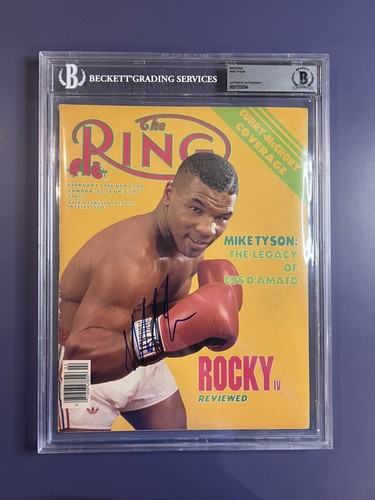 1986 The Ring Magazine News Stand Mike Tyson First Cover Auto BAS Certified - Picture 9 of 13