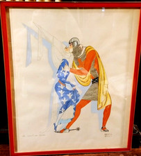 Disegno di Cesare Bentivoglio - Anni '20  1920 inchiostro e acquerello  38 x  45