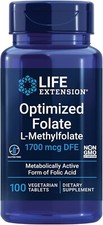Optimized Folate L-Methylfolate 1700 mcg DFE, 100 vegetarian tablets