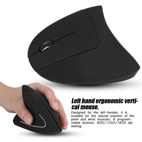 Left Handed 2.4Ghz Wireless Usb Ergonomic Vertical Optical Mouse For Pc Computer - Picture 6 of 14