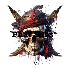 Sublimation Print Pirate Skull Ready To Press Heat Transfer