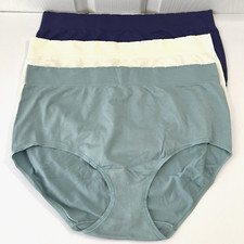 NEW Vanity Fair 3 Pack No Pinch No Show Seamless Briefs 7/L Multi-Color 13418