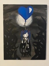 Balloon Girl Punk Deviant Pop Surrealism Fantasy ORIGINAL PAINTING OOAK
