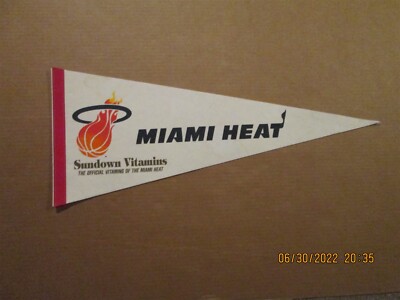 NBA Miami Heat Vintage Circa 1990's SGA Sundown Vitamins Team Logo Pennant