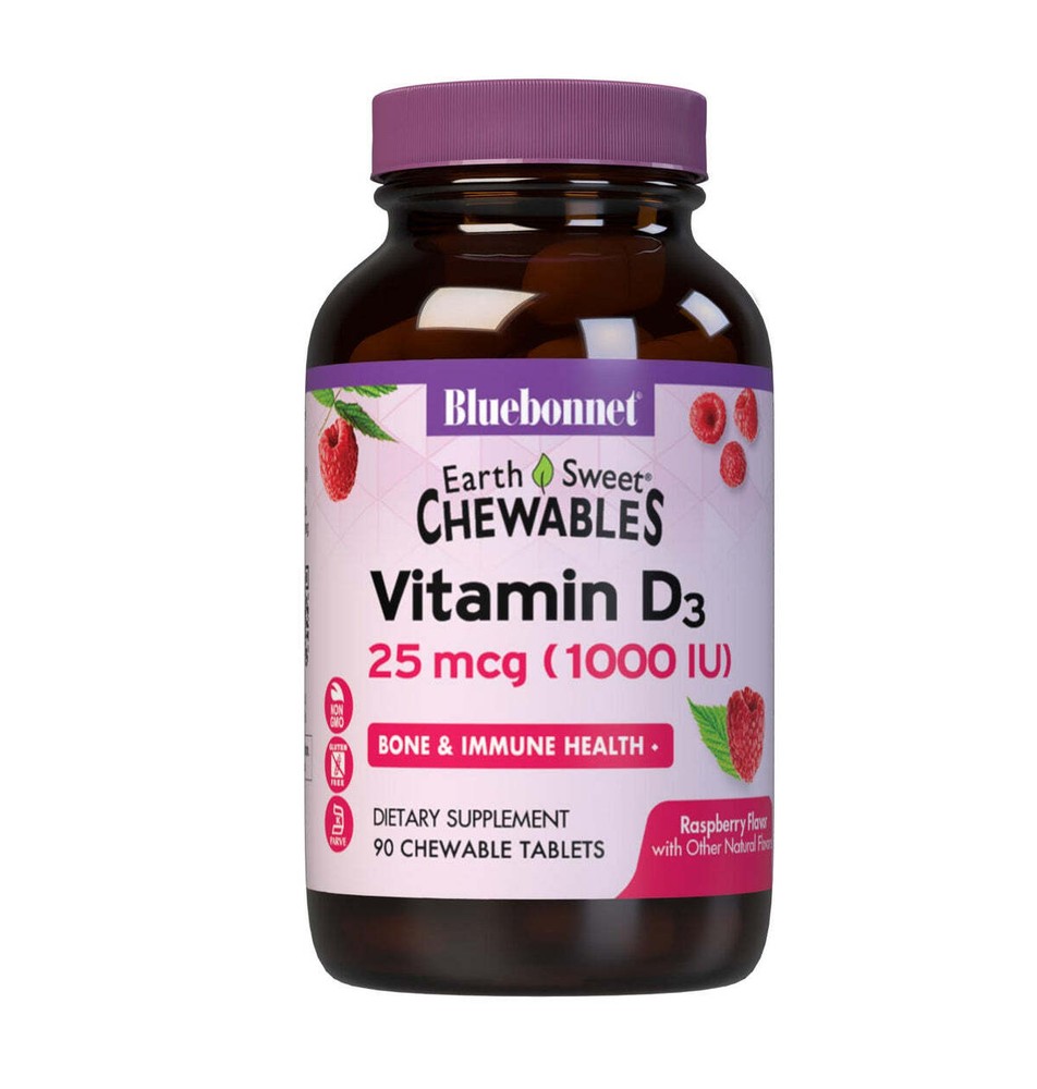 Bluebonnet Earth Sweet Chewable Vitamin D3-25 mcg 90ct