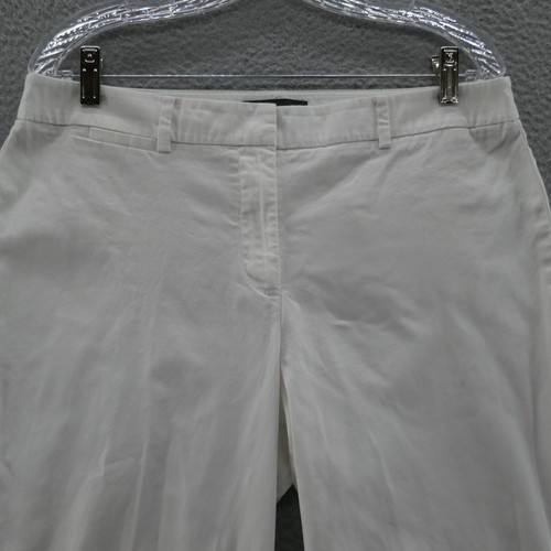 Talbots Womens Slim Leg Cropped Pants 10 White Lace Up Hem Stretch Career Casual - Bild 3 von 13